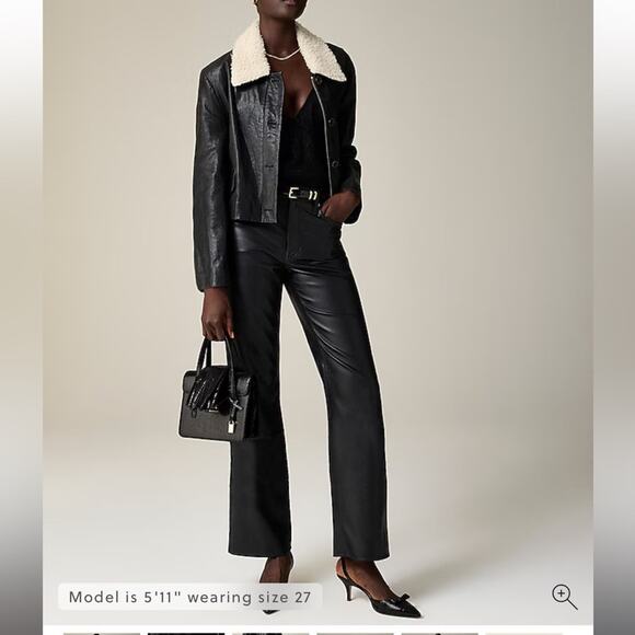 J. Crew Pants - J.Crew Petite slim wide-leg pant in faux leather